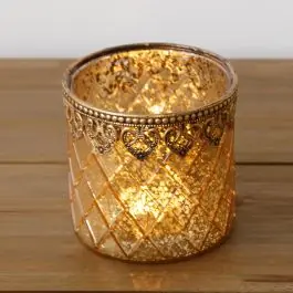 Discount Elegant Mercury Glass Candle Holder Set of 2