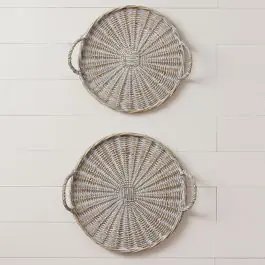Graceful Willow Basket Tray Set of 2 Low Price