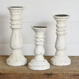 Distressed Farmhouse Candle Holder Set of 3 Clearance