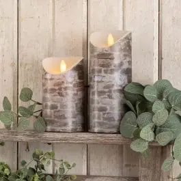In Demand Decorative Stone Flameless Pillar Candle One of Each