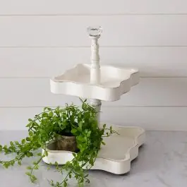 Scalloped Two Tiered Tray Top Rated