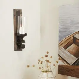 Premium Glass Cylinder Candle Holder Wall Sconce Set of 2