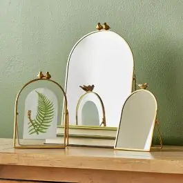 Bird Topped Tabletop Easel Frame Mirror 7 Inch Premium