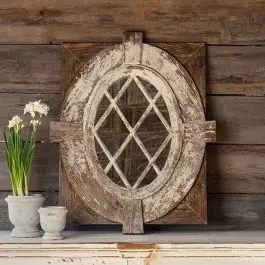 Same Day Shipping Antiqued Chateau Window Mirror