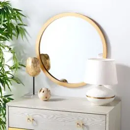 Shimmering Gold Round Wall Mirror Time-Limited