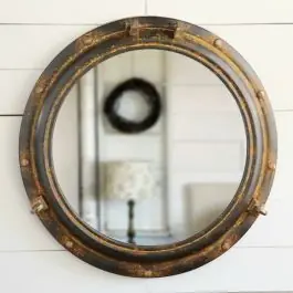 Metal Porthole Framed Round Wall Mirror Mega Sale