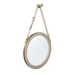 Leather Wrapped Mirror With Hanging Peg Best Price