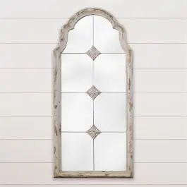 Weathered Arch Frame Grid Mirror Save Now