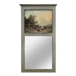 Mega Sale Farmhouse Mirror With Attached Painting