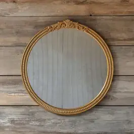 Hot Deal Graceful Gold Round Shape Mirror
