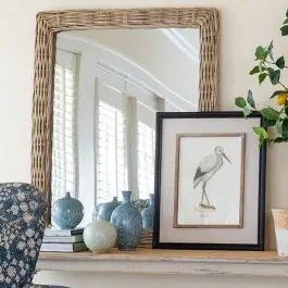 Coastal Cottage Rattan Framed Wall Mirror Warranty Included