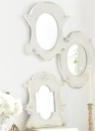 Chic Distressed Wall Mirror Collection Set of 3 Sale