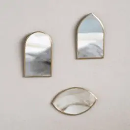Instant Buy Wall Mirror in Metal Frame Set of 3