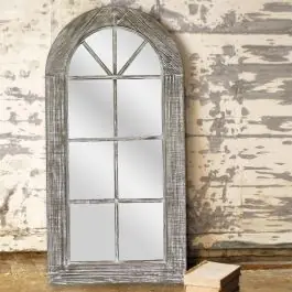 Arched Farmhouse Windowpane Mirror Express Delivery