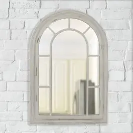 Pale Finish Arch Wall Mirror Modern