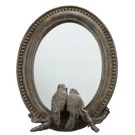 Love Birds Oval Accent Mirror Crafted