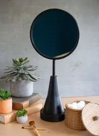 Premium Round Industrial Tabletop Vanity Mirror