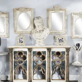 Deal Wood Framed Wall Mirrors Set of 4