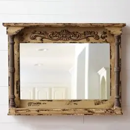 Reduced Price Farmhouse Pillar Rustic Wall Mirror
