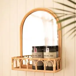 Trusted Brand Coastal Cottage Arched Mirror Display Shelf