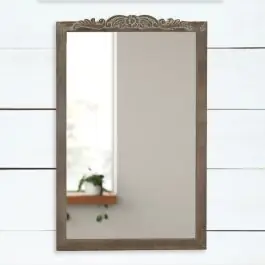 Direct From Manufacturer Floral Detail Wood Wall Mirror