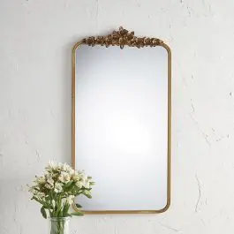 Buy Direct Detailed Floral Top Wall Mirror
