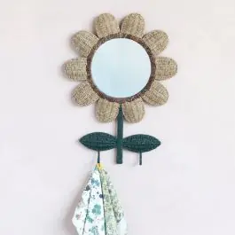 Wrapped Flower Wall Mirror With Hooks Professional Grade