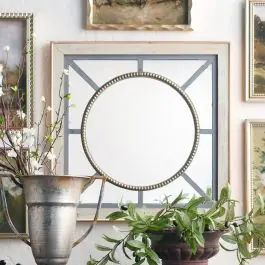Beaded Sunburst Wood Framed Mirror Place Order