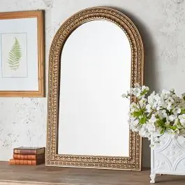 Holiday Sale Patterned Gold Frame Arch Mirror