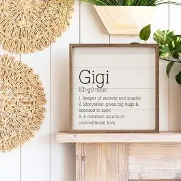Order Now Gigi Definition White Framed Sign