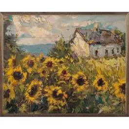 Trusted Brand Sunflower Cottage By Nina Blue Framed Wall Art