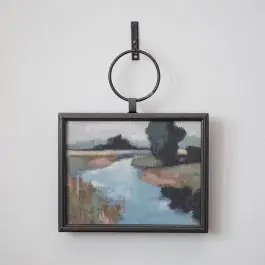 Wood and Metal Landscape Wall Art With Bracket Trending