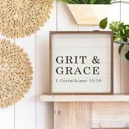 Grit And Grace 1 Corinthians 15 10 White Wall Art Luxury
