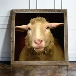Rustic Framed Sheep Wall Art Special Discount