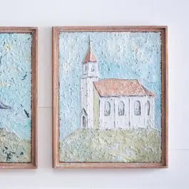 Embossed Church On A Hill Metal Wall Art Limited Edition