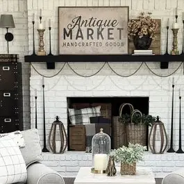 Final Sale Antique Market Handcrafted Goods White Wall Art