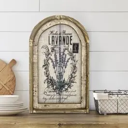 Free Returns French Country Lavender Framed Linen Wall Art