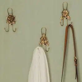 Original Golden Flower Iron Wall Hook Set of 3