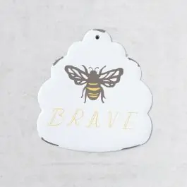 Time-Limited Bee Brave Enameled Metal Wall Decor