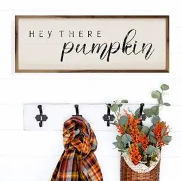 Hey There Pumpkin White Wall Art Crafted