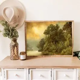 Free Delivery A Riverbank View Vintage Inspired Wall Art