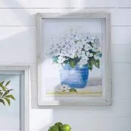 Framed Hydrangea Bouquet Art Under Glass Markdown