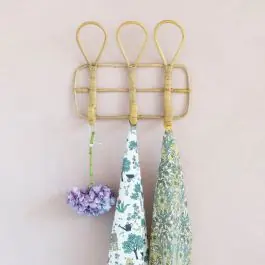 Next Day Delivery 3 Hook Rattan Wall Rack