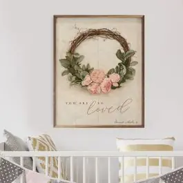 Peony Wreath White Wall Art Buy Direct