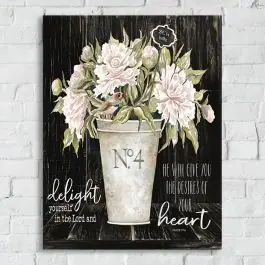 Modern French Country 1 Vase Floral Canvas Art Delight Heart