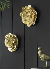 Gold Floral Wall Accent Set of 2 Limited Edition