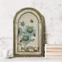 Sunflowers And Honey Bees Framed Wall Art Professional Grade