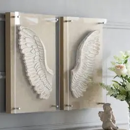 Best Seller Wood Carved Wing Wall Decor Set of 2