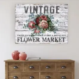 Flower Market Canvas Sign Genuine