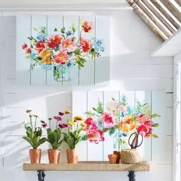 Direct From Manufacturer Floral Wood Wall Art Set of 2